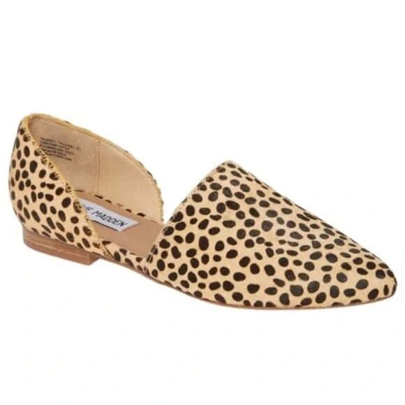Steve Madden Talent D'Orsay Cow Hair Leopard Cheetah Leather Flats 8.5 - Picture 2 of 9